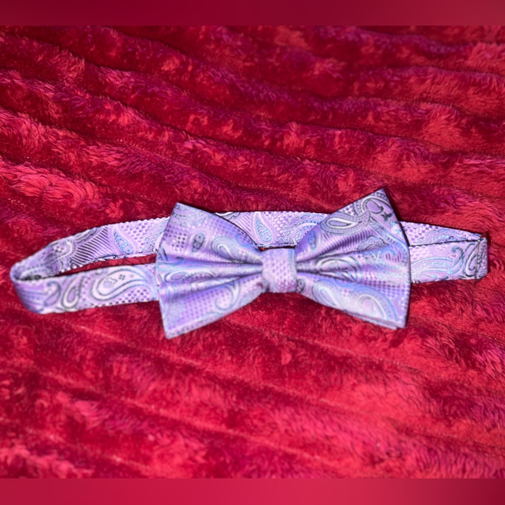 Stacy Adams Purple Paisley Bow Tie